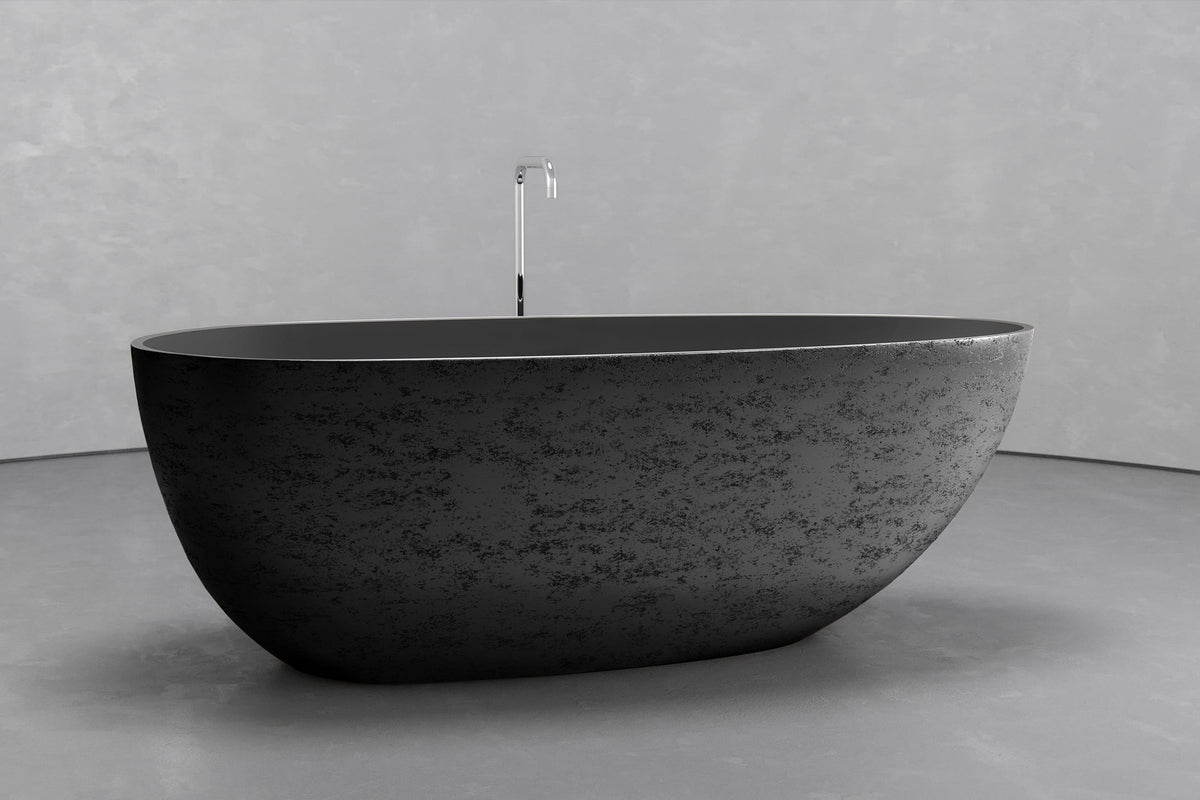 Freestanding Egg Shape Bathtub, 62.8-Inch Ovoid Tub