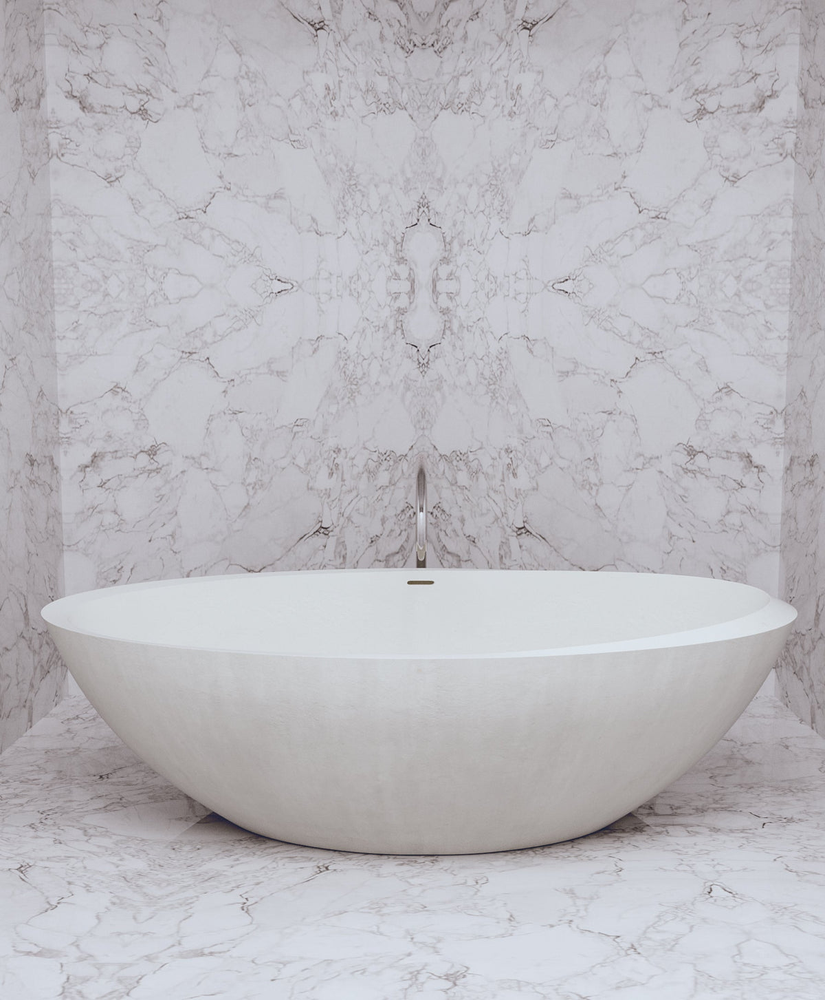 Freestanding Oval Bathtub, 74.8-Inch, 81.9-Gallon