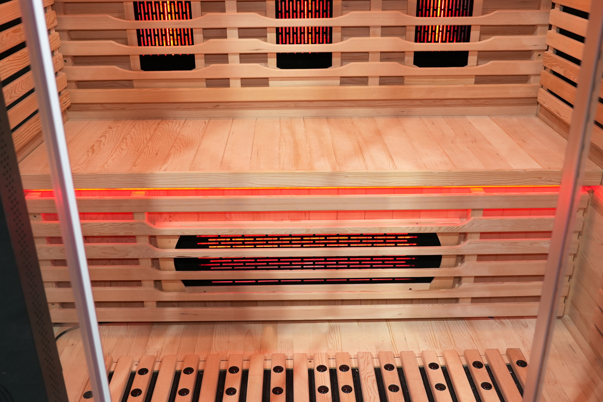 3-Person Full Spectrum Infrared Sauna with Red Light Therapy