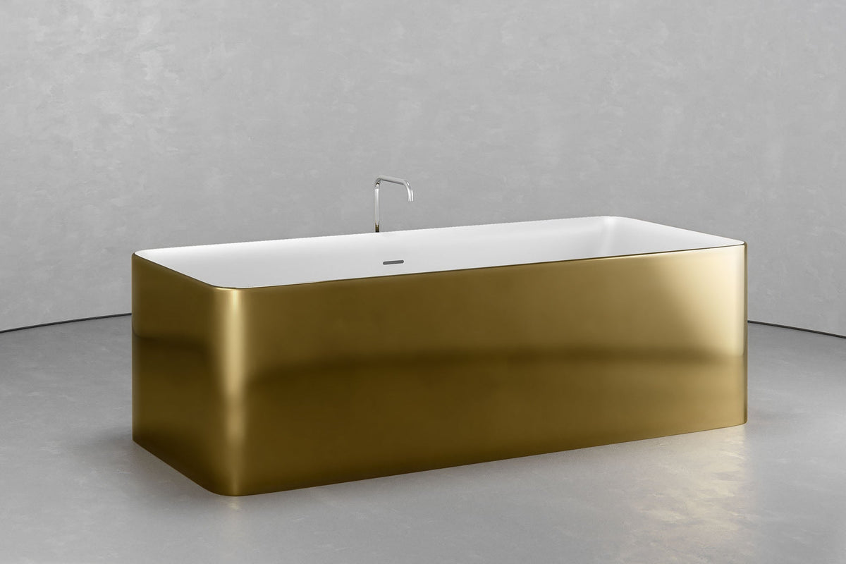 Freestanding Rectangular Bathtub, 70.9-Inch, 92.5-Gallon