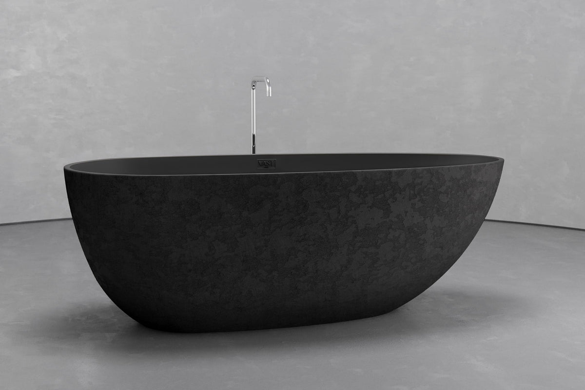 Freestanding Egg Shape Bathtub, 62.8-Inch Ovoid Tub