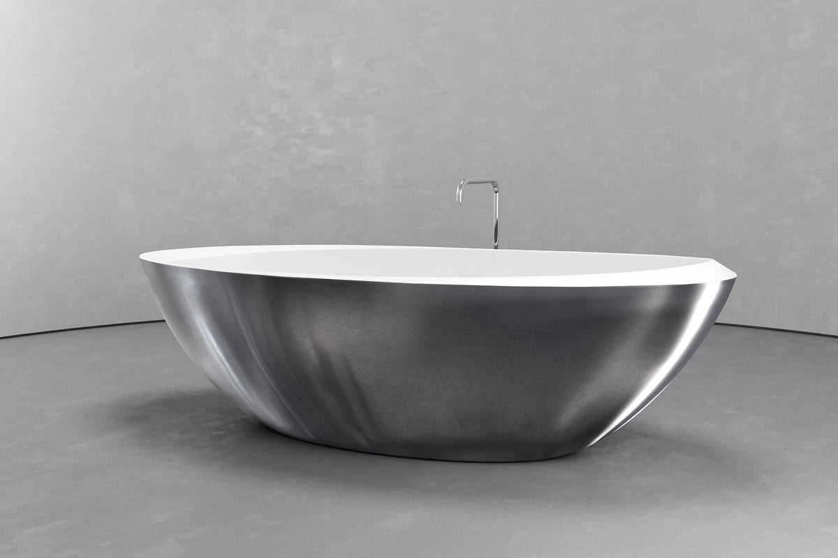Freestanding Oval Bathtub, 74.8-Inch, 81.9-Gallon