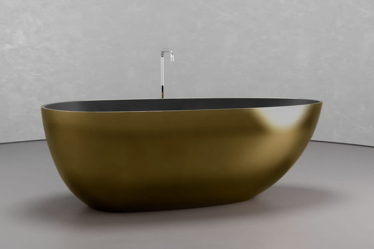 Freestanding Egg Shape Bathtub, 62.8-Inch Ovoid Tub
