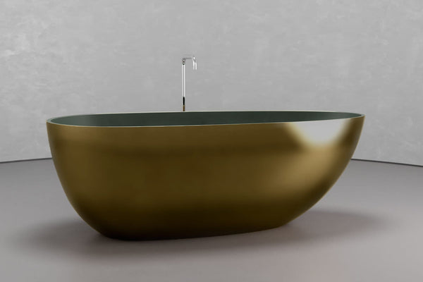 Freestanding Egg Shape Bathtub, 62.8-Inch Ovoid Tub