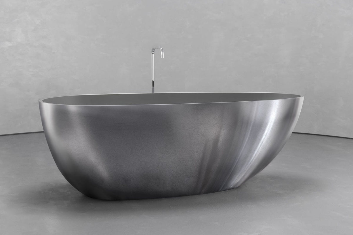 Freestanding Egg Shape Bathtub, 62.8-Inch Ovoid Tub
