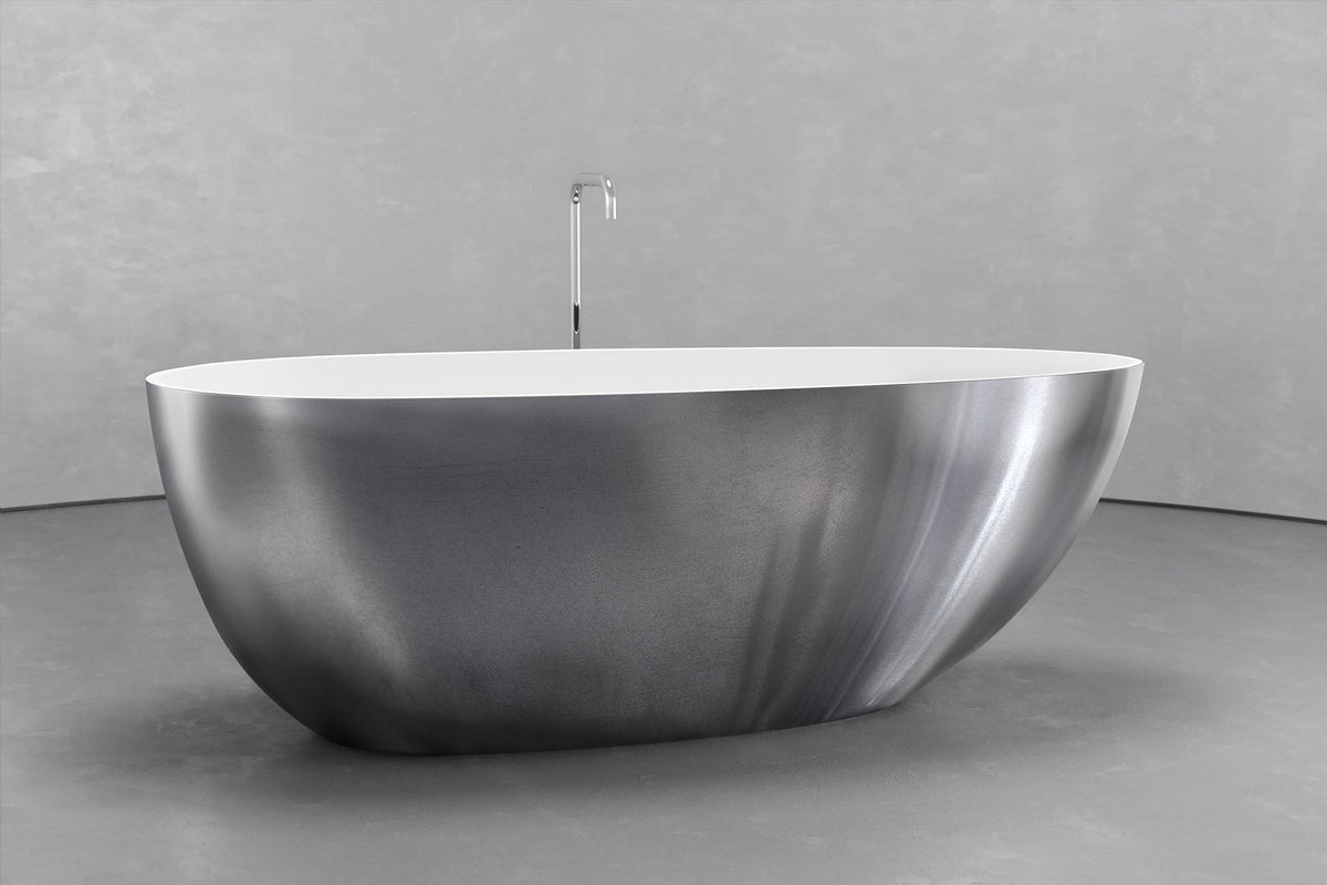 Freestanding Egg Shape Bathtub, 62.8-Inch Ovoid Tub