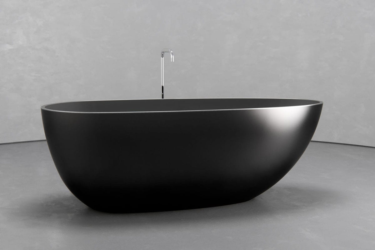 Freestanding Egg Shape Bathtub, 62.8-Inch Ovoid Tub