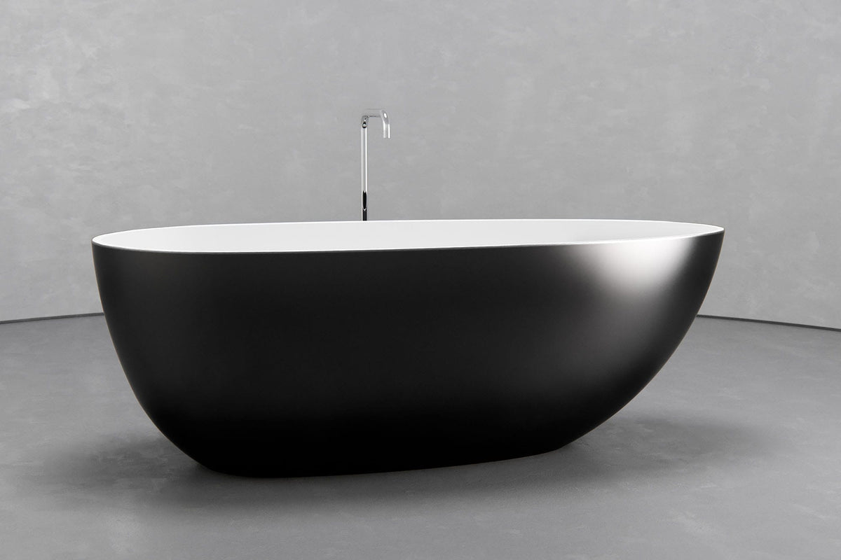 Freestanding Egg Shape Bathtub, 62.8-Inch Ovoid Tub