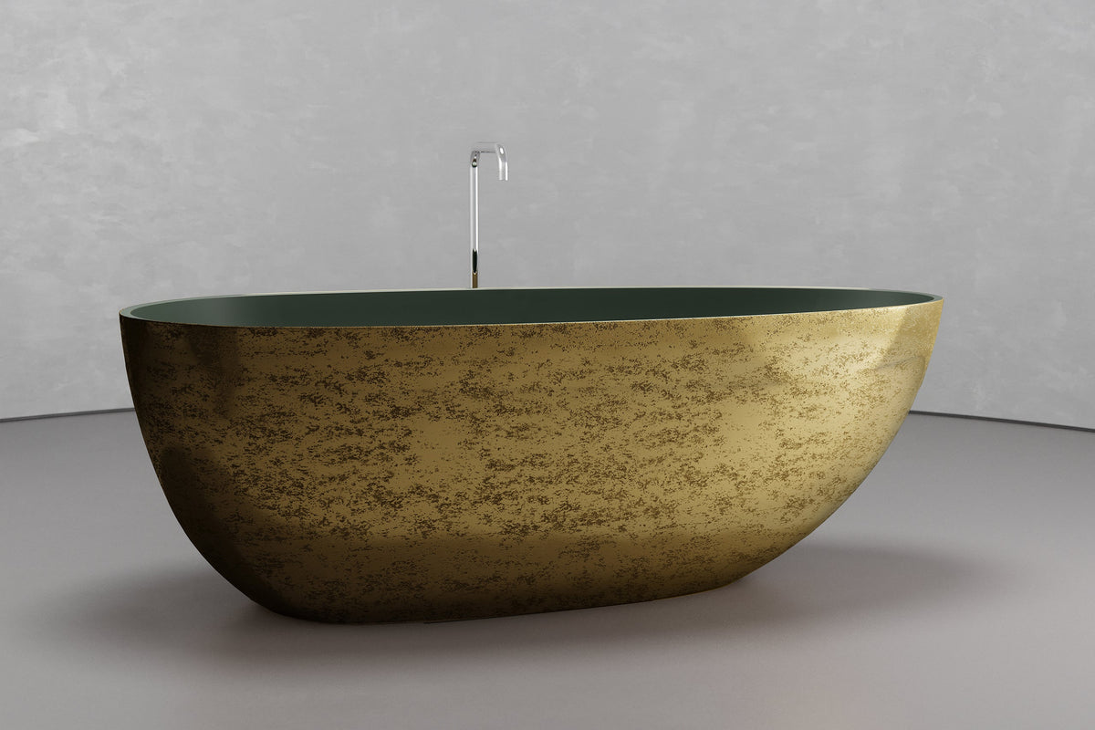 Freestanding Egg Shape Bathtub, 62.8-Inch Ovoid Tub