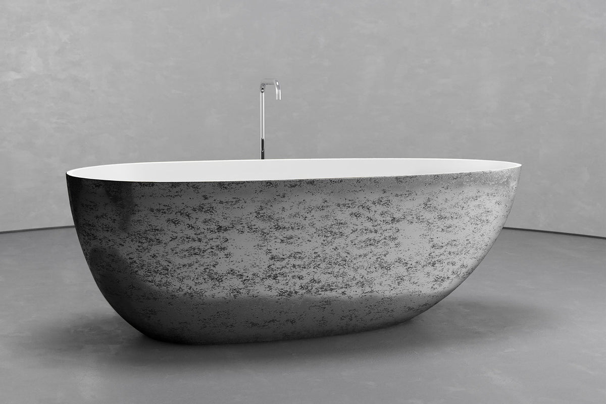 Freestanding Egg Shape Bathtub, 62.8-Inch Ovoid Tub
