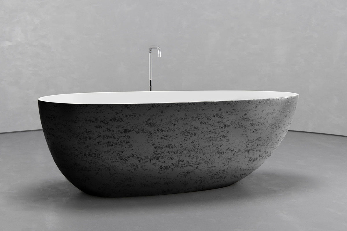 Freestanding Egg Shape Bathtub, 62.8-Inch Ovoid Tub