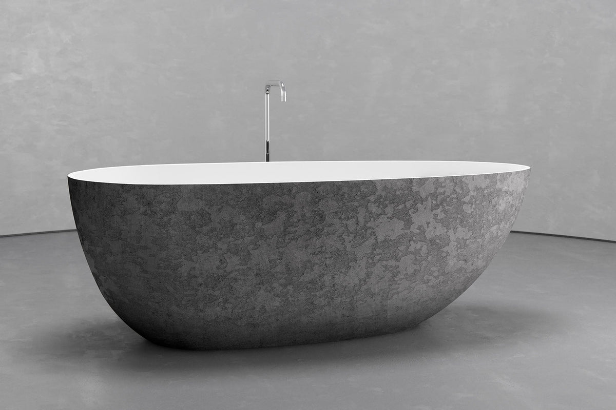 Freestanding Egg Shape Bathtub, 62.8-Inch Ovoid Tub