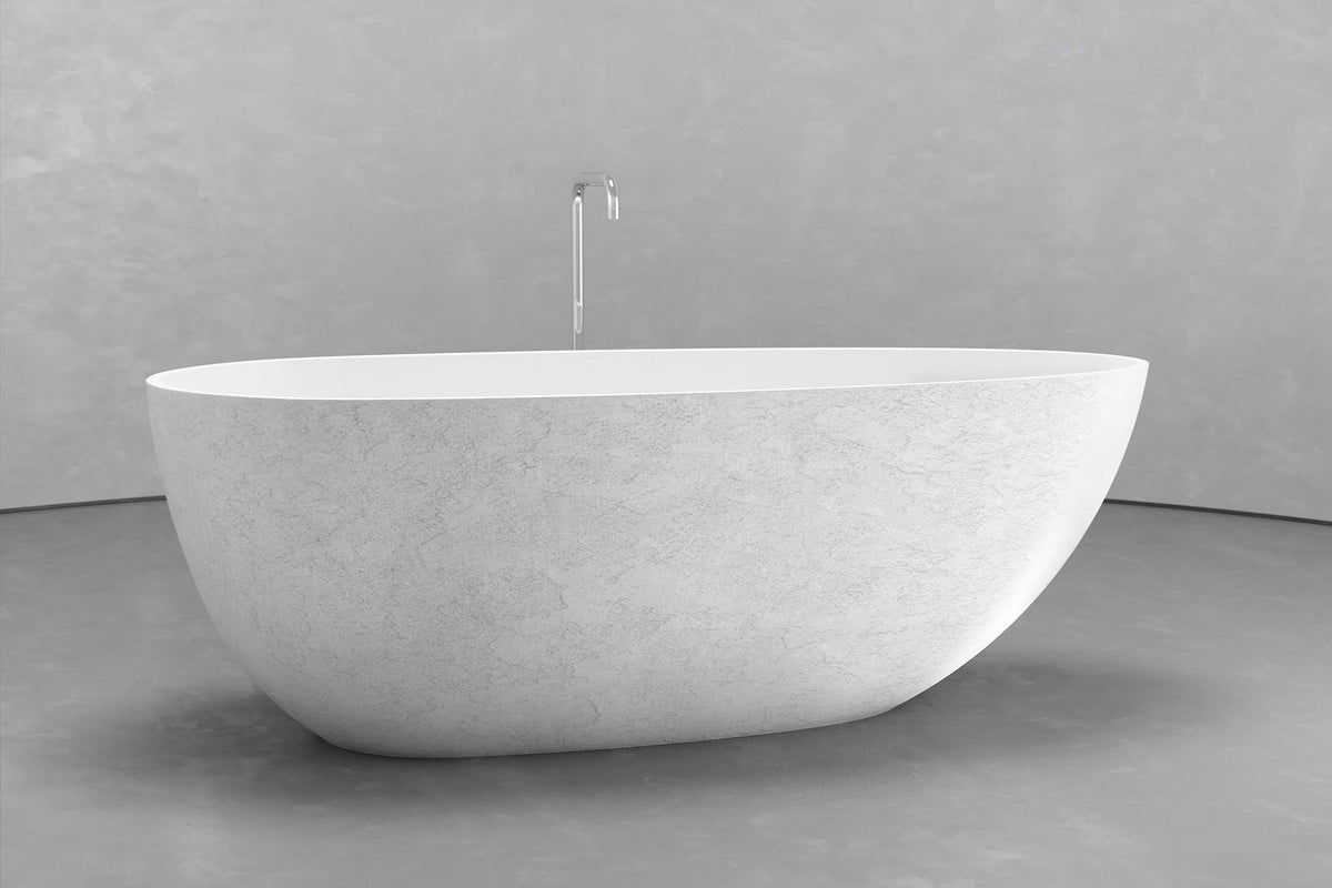 Freestanding Egg Shape Bathtub, 62.8-Inch Ovoid Tub