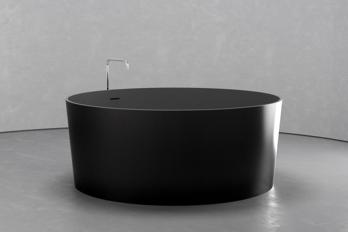 Freestanding Round Soaking Tub, 58.9-Inch, 161.9-Gallon