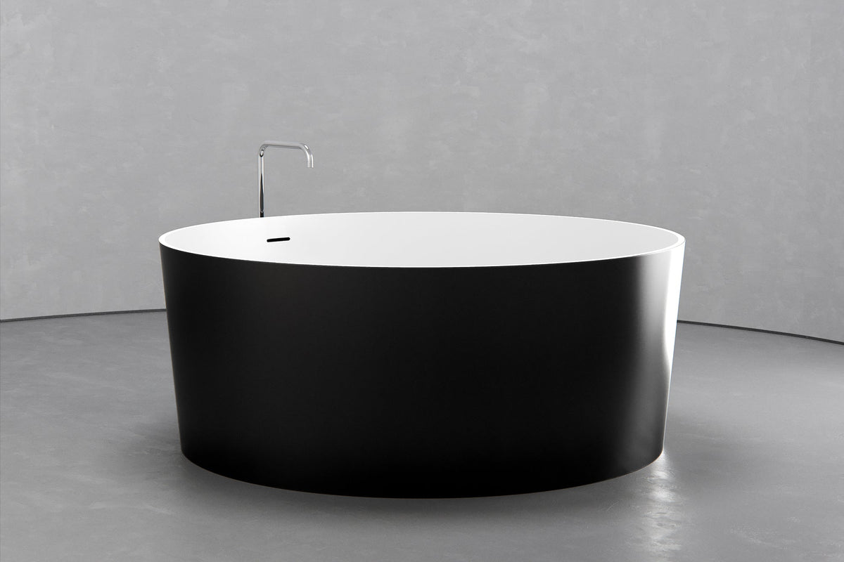 Freestanding Round Soaking Tub, 58.9-Inch, 161.9-Gallon