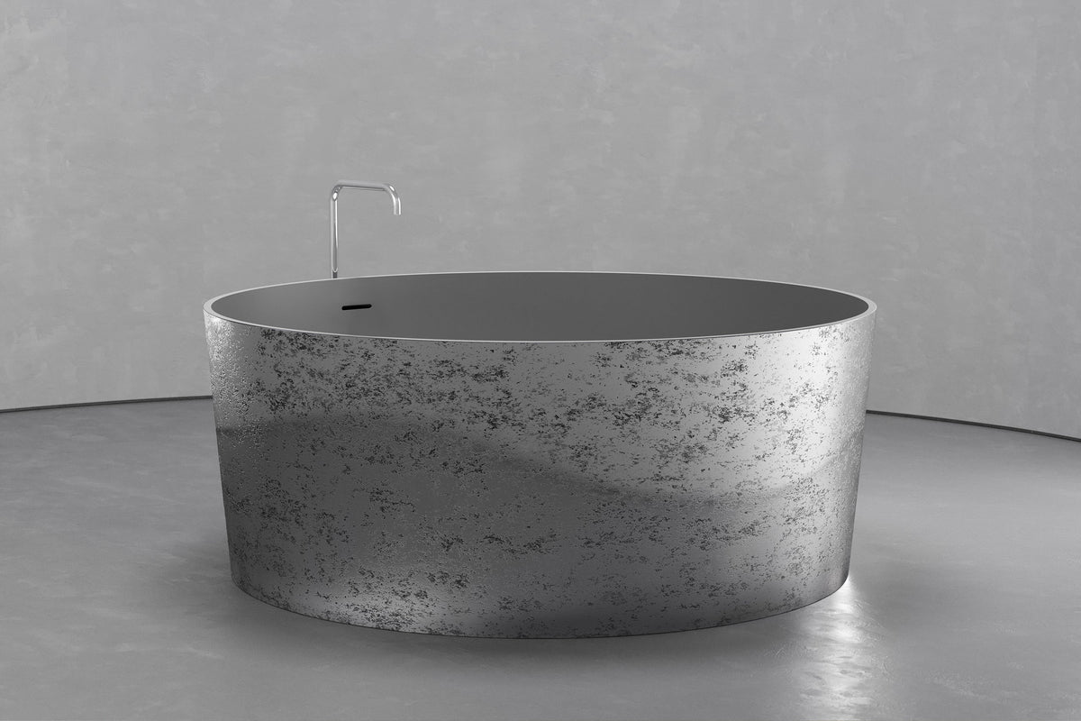 Freestanding Round Soaking Tub, 58.9-Inch, 161.9-Gallon