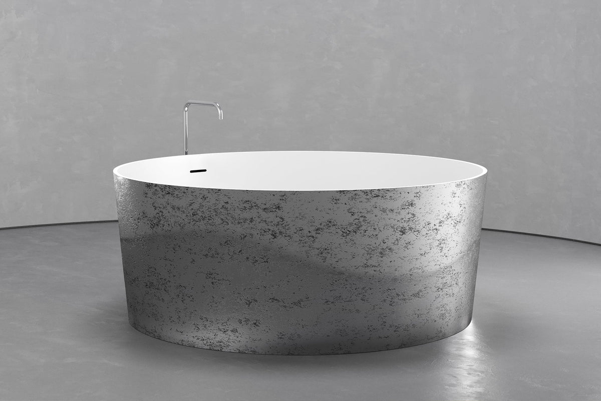 Freestanding Round Soaking Tub, 58.9-Inch, 161.9-Gallon