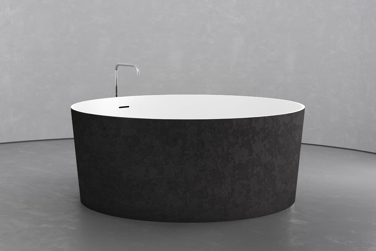 Freestanding Round Soaking Tub, 58.9-Inch, 161.9-Gallon