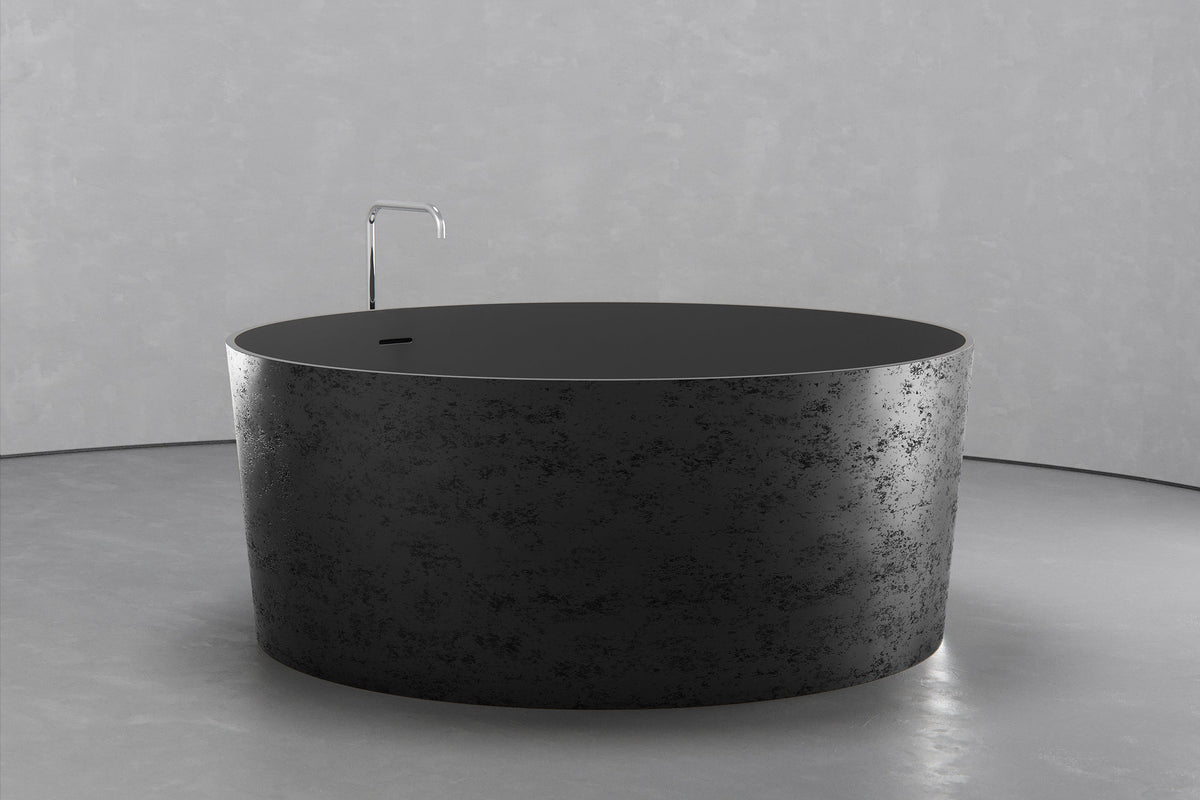 Freestanding Round Soaking Tub, 58.9-Inch, 161.9-Gallon