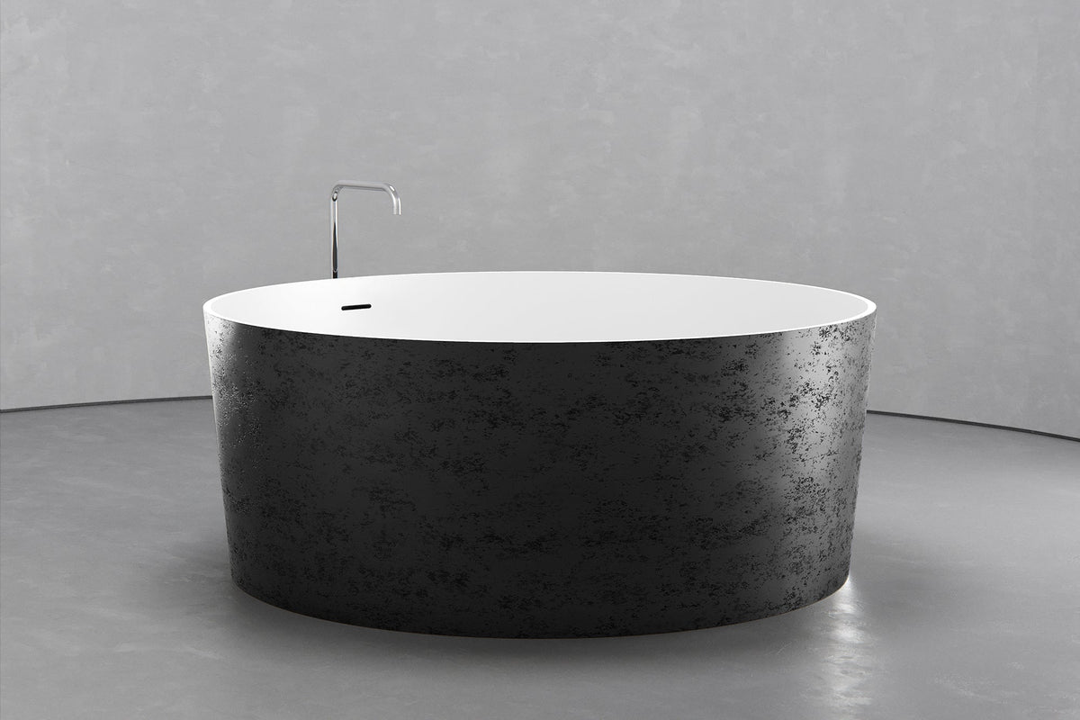 Freestanding Round Soaking Tub, 58.9-Inch, 161.9-Gallon