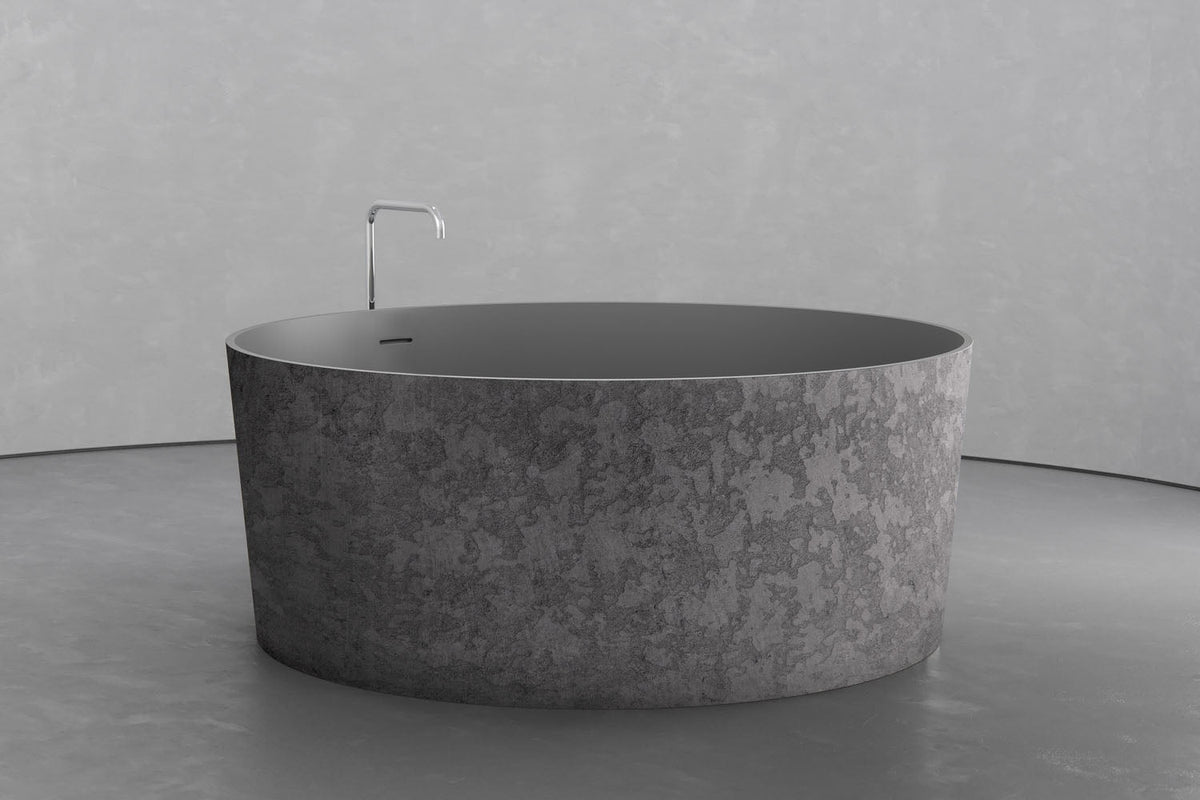 Freestanding Round Soaking Tub, 58.9-Inch, 161.9-Gallon