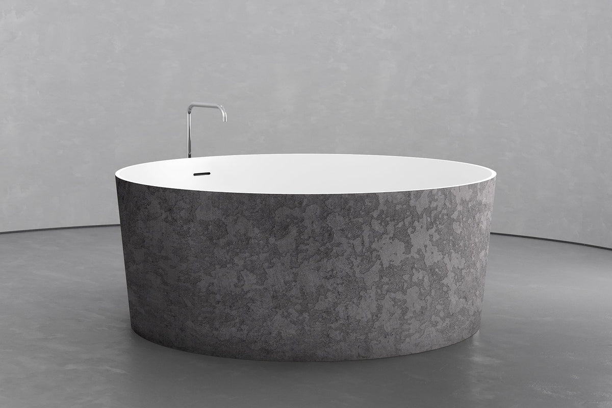 Freestanding Round Soaking Tub, 58.9-Inch, 161.9-Gallon