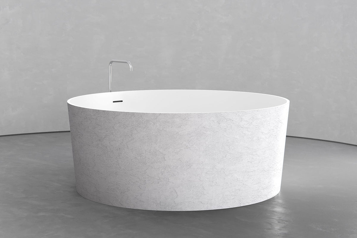 Freestanding Round Soaking Tub, 58.9-Inch, 161.9-Gallon