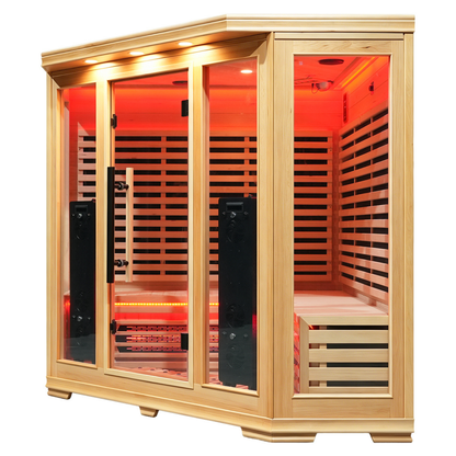 5-Person Full Spectrum Infrared Sauna with Red Light Therapy