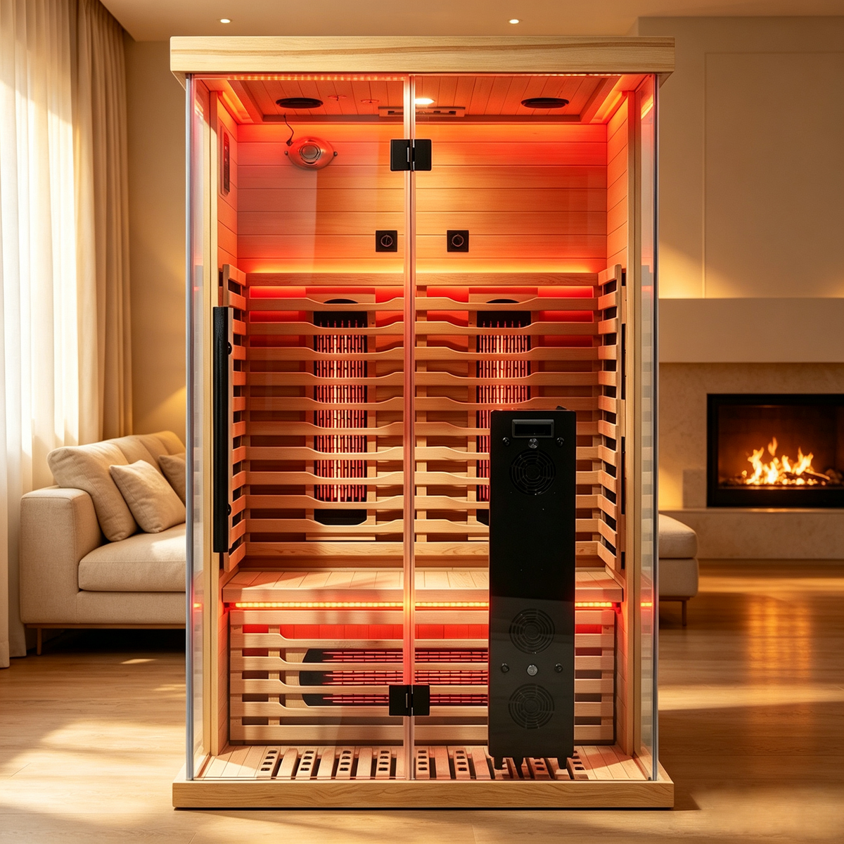 2-Person Full Spectrum Infrared Sauna with Red Light Therapy
