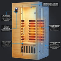 2024 Upgrade 1 to 2 Person Infrared Sauna, Low EMF Infrared Sauna for Home, Indoor Sauna Room, Hemlock Wooden Far Infrared Sauna, Dry Sauna with Bluetooth Speakers, LED Reading and Chromotherapy Lamp — How It Works