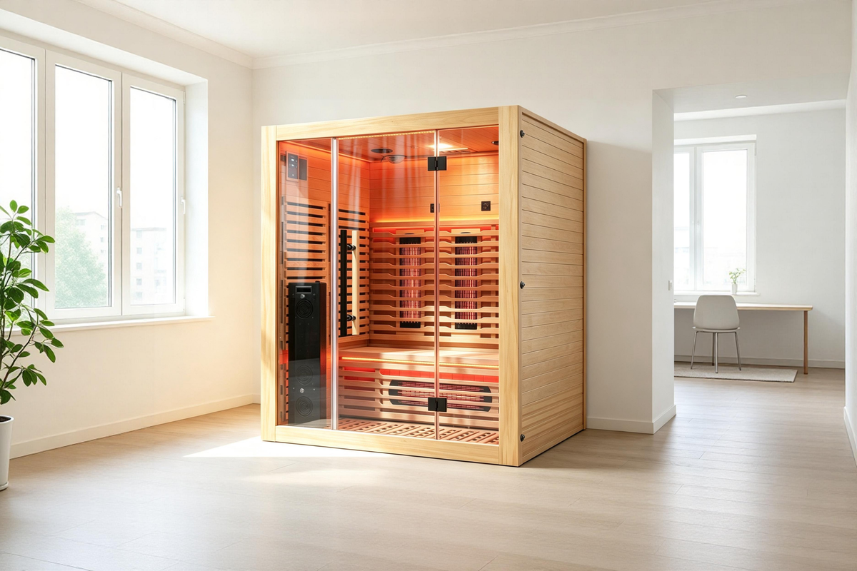 3-Person Full Spectrum Infrared Sauna with Red Light Therapy
