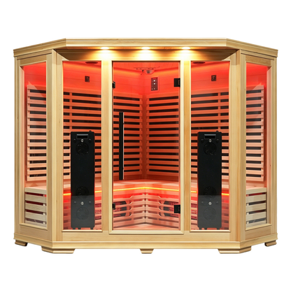 5-Person Full Spectrum Infrared Sauna with Red Light Therapy