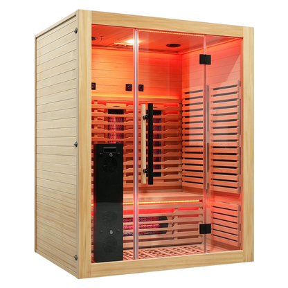 3-Person Full Spectrum Infrared Sauna with Red Light Therapy