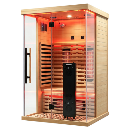 2-Person Full Spectrum Infrared Sauna with Red Light Therapy