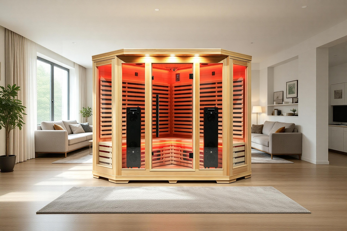 5-Person Full Spectrum Infrared Sauna with Red Light Therapy