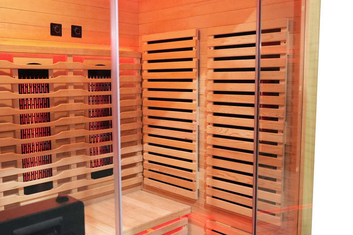 3-Person Full Spectrum Infrared Sauna with Red Light Therapy