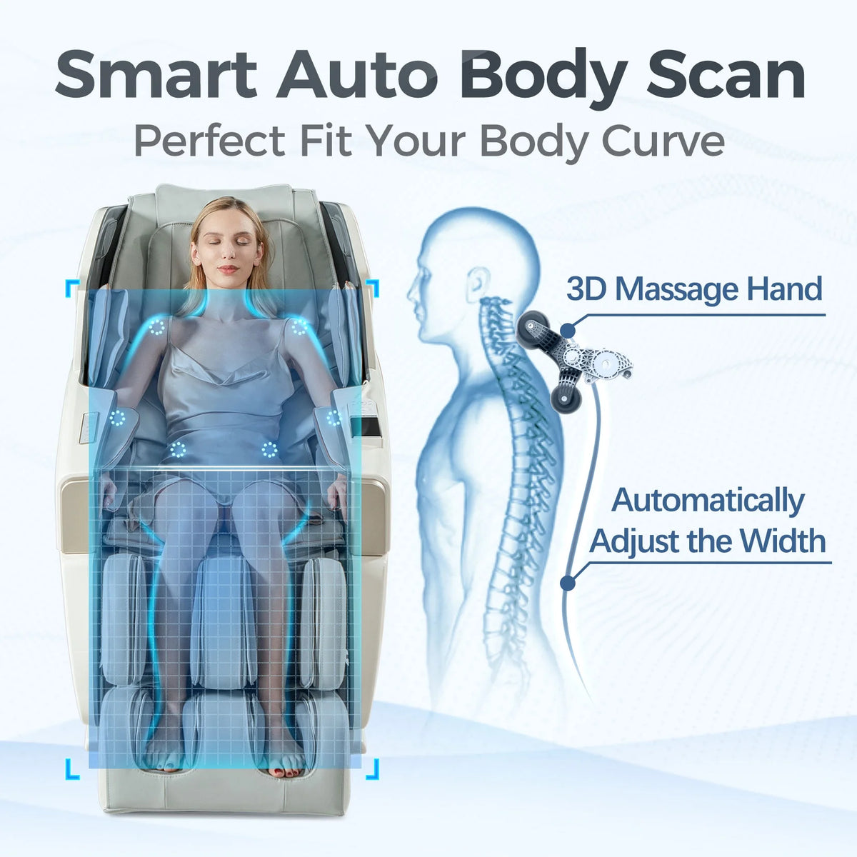 4D Full Body Massage Chair Zero Gravity Shiatsu Recliner,Sl Track Massage Chair with Heating,Leg Auto Extension,Bluetooth,Ai Voice and APP Controller,White