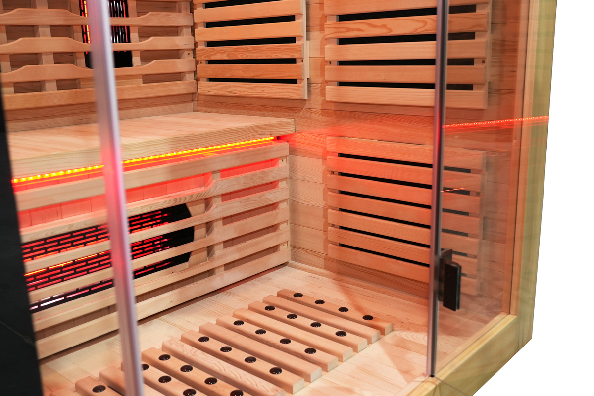 3-Person Full Spectrum Infrared Sauna with Red Light Therapy