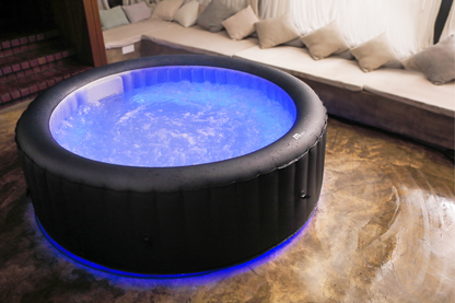 6-Person Inflatable Hot Tub with LED Lighting and 138 Air Jets