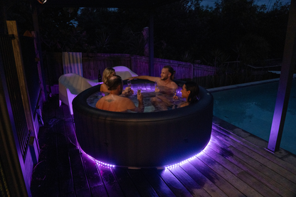 6-Person Inflatable Hot Tub with LED Lighting and 138 Air Jets
