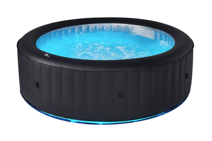 6-Person Inflatable Hot Tub with LED Lighting and 138 Air Jets