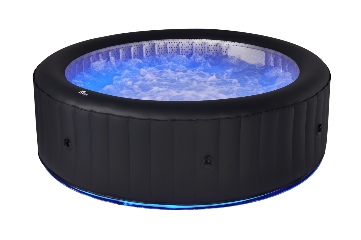 6-Person Inflatable Hot Tub with LED Lighting and 138 Air Jets