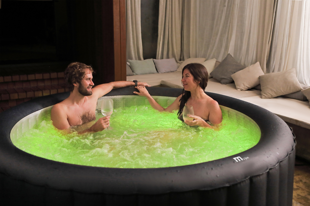 6-Person Inflatable Hot Tub with LED Lighting and 138 Air Jets