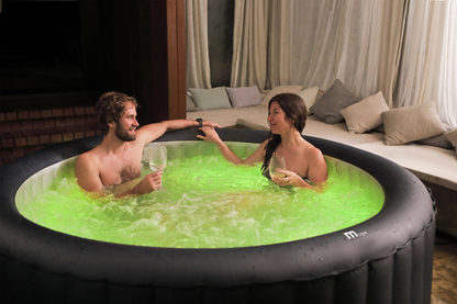 6-Person Inflatable Hot Tub with LED Lighting and 138 Air Jets