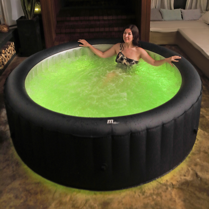 6-Person Inflatable Hot Tub with LED Lighting and 138 Air Jets