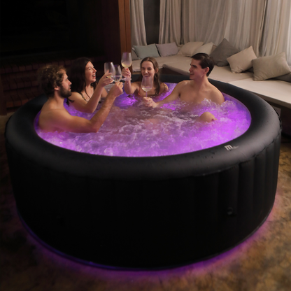 6-Person Inflatable Hot Tub with LED Lighting and 138 Air Jets
