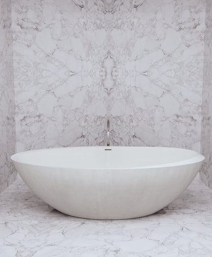 Freestanding Oval Bathtub, 74.8-Inch, 81.9-Gallon