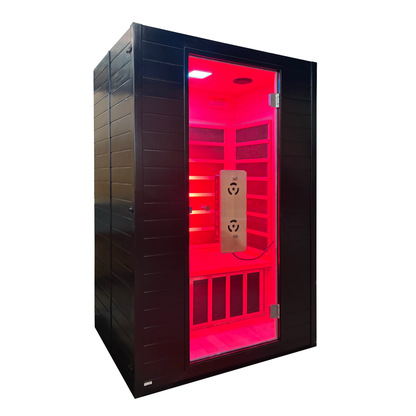 2-Person Infrared Sauna with Red Light Therapy and Chromotherapy