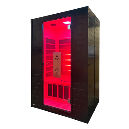 2-Person Infrared Sauna with Red Light Therapy and Chromotherapy