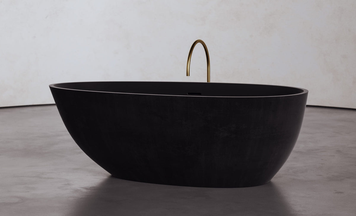 Freestanding Egg-Shaped Bathtub, 62.8-Inch, 66.8-Gallon